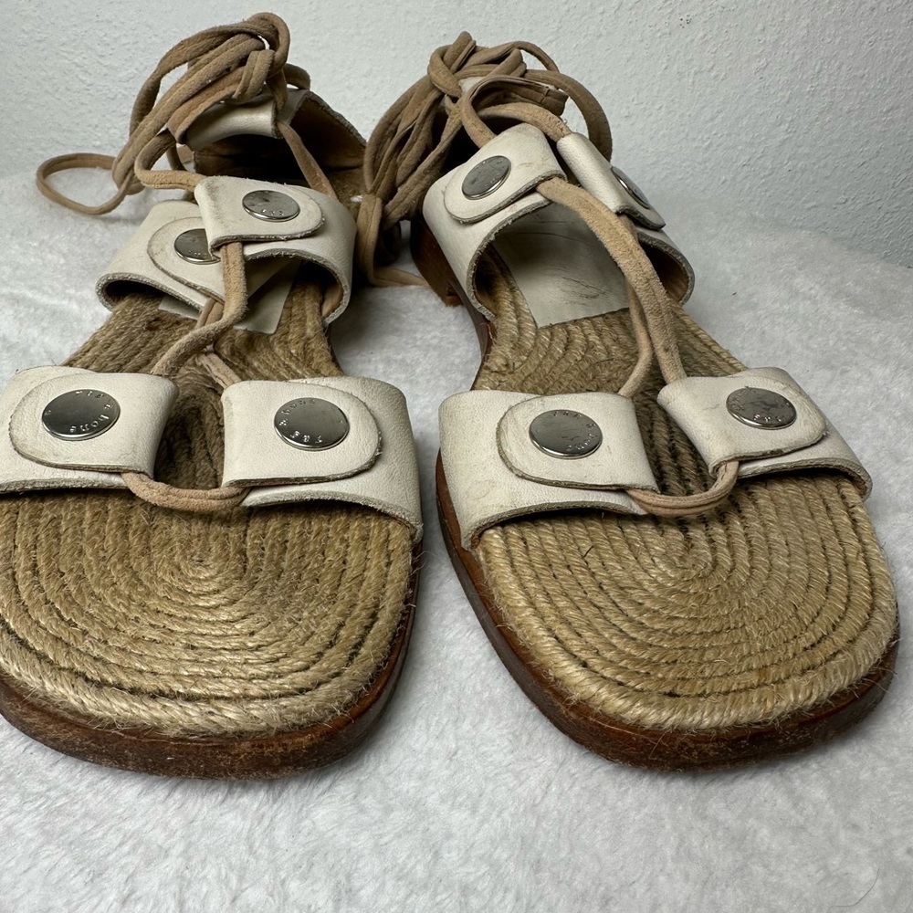 Rag & Bone Evelyn Tie Up Gladiator Sandals in Ivory Size 8.5 - Picture 3 of 12